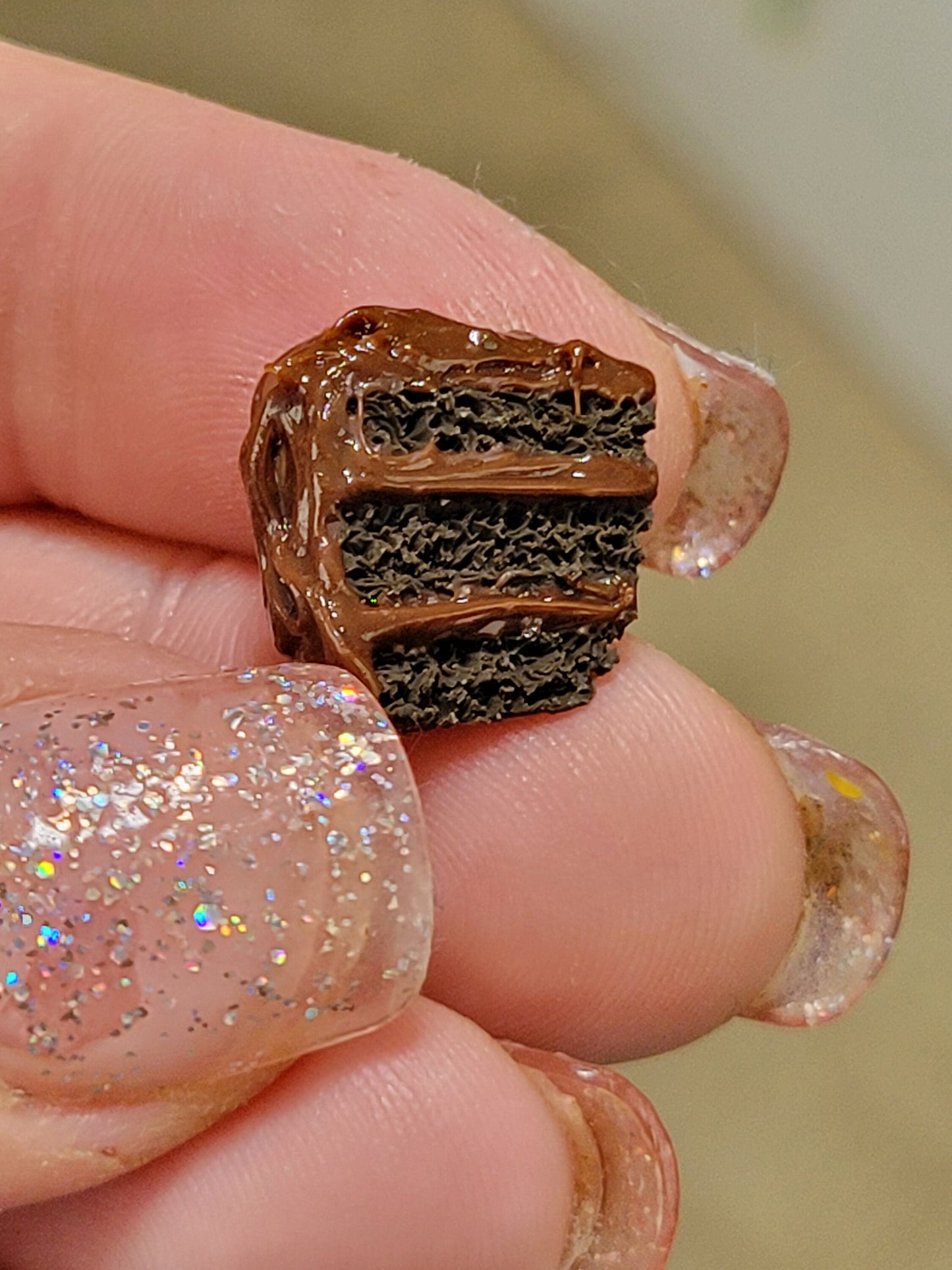 chocolate cake slice earrings or charm
