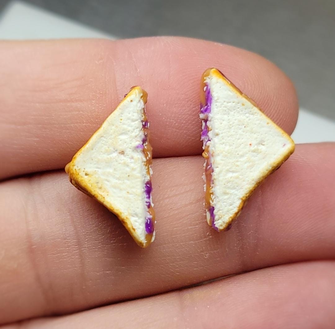 Peanut butter and jelly stud earrings