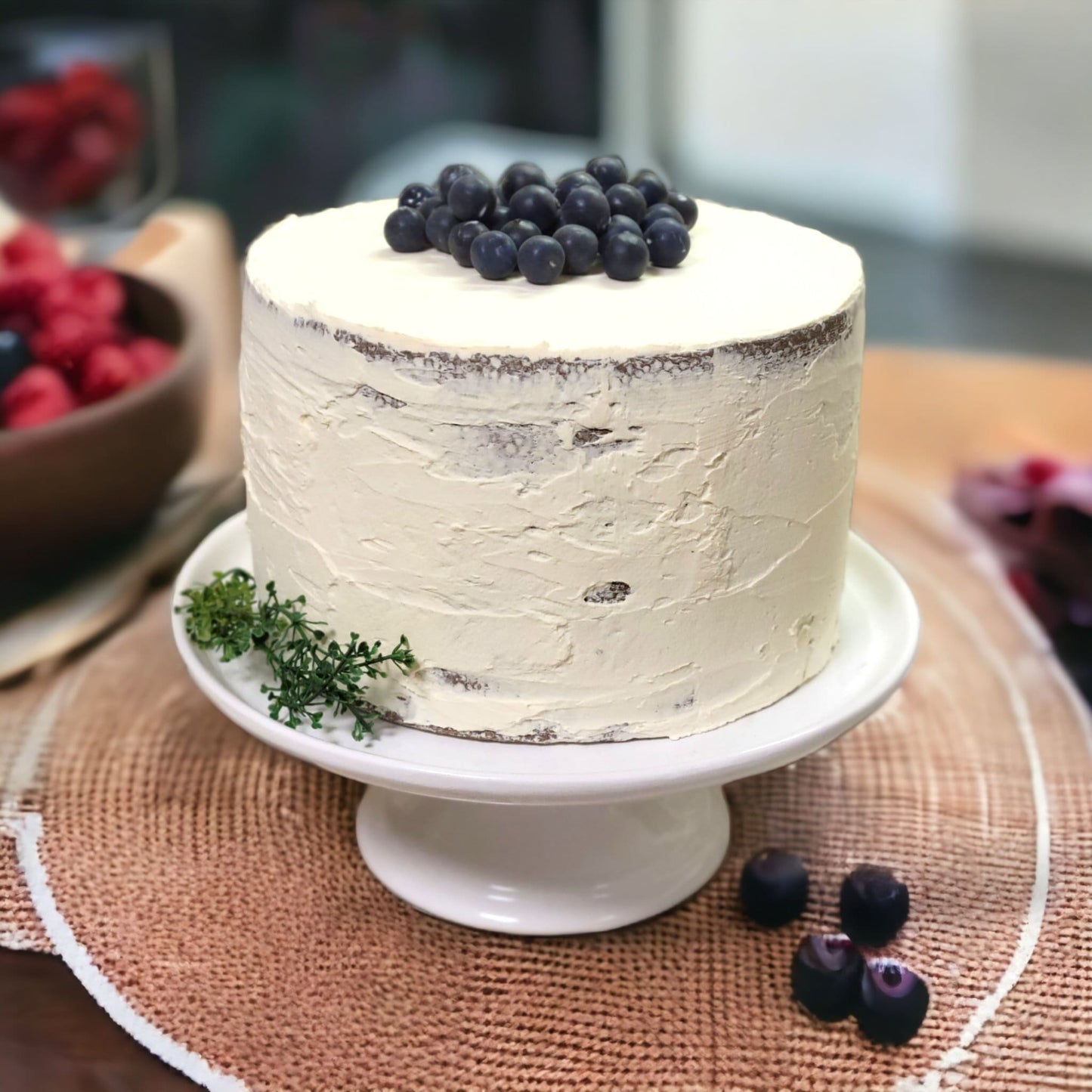 Zero calorie faux blueberry naked cake