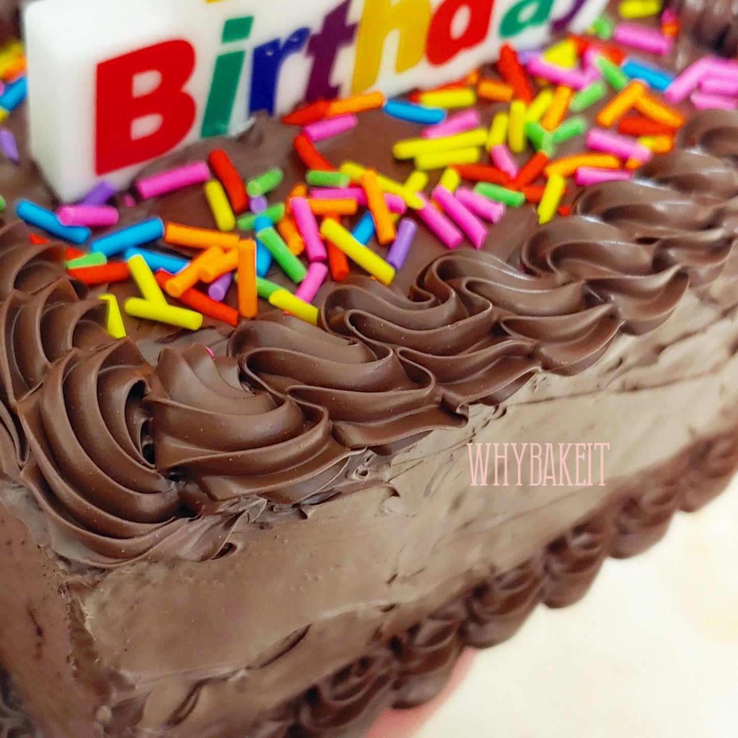 Zero calorie mini mini faux chocolate sheet cake - happy birthday - made to order