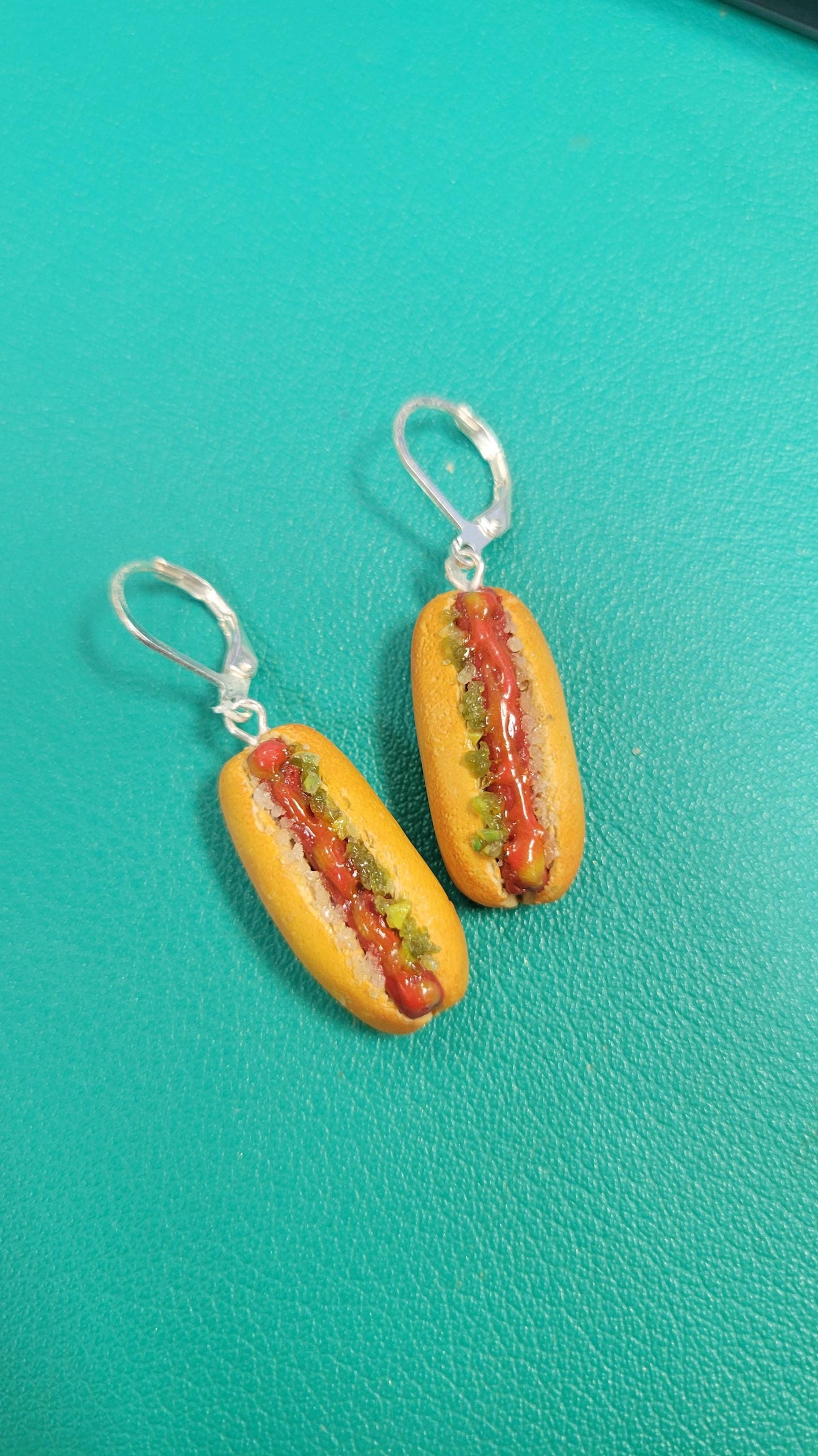 Hot dog dangle earrings