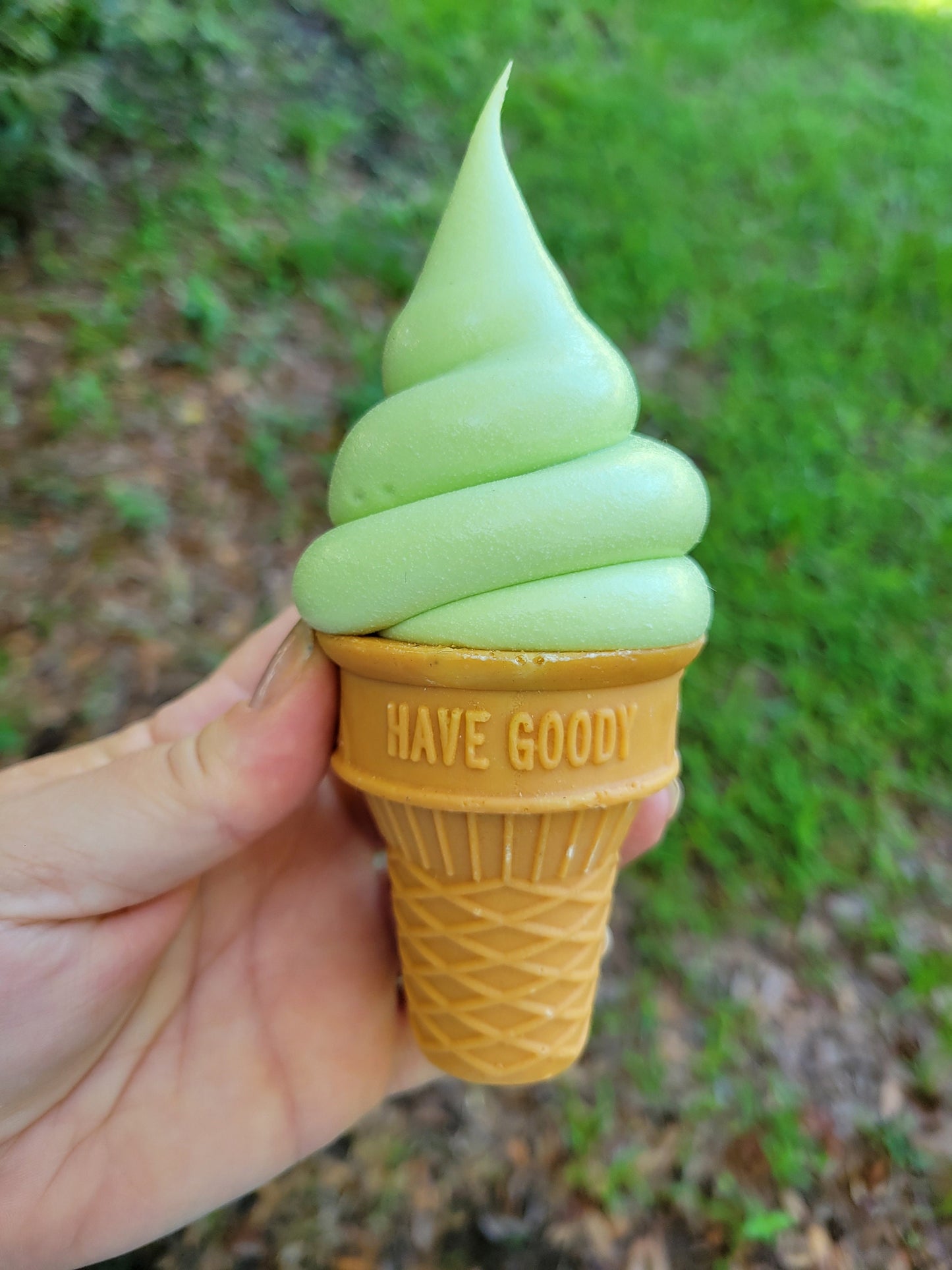 Zero calorie faux soft serve ice cream/cake cone