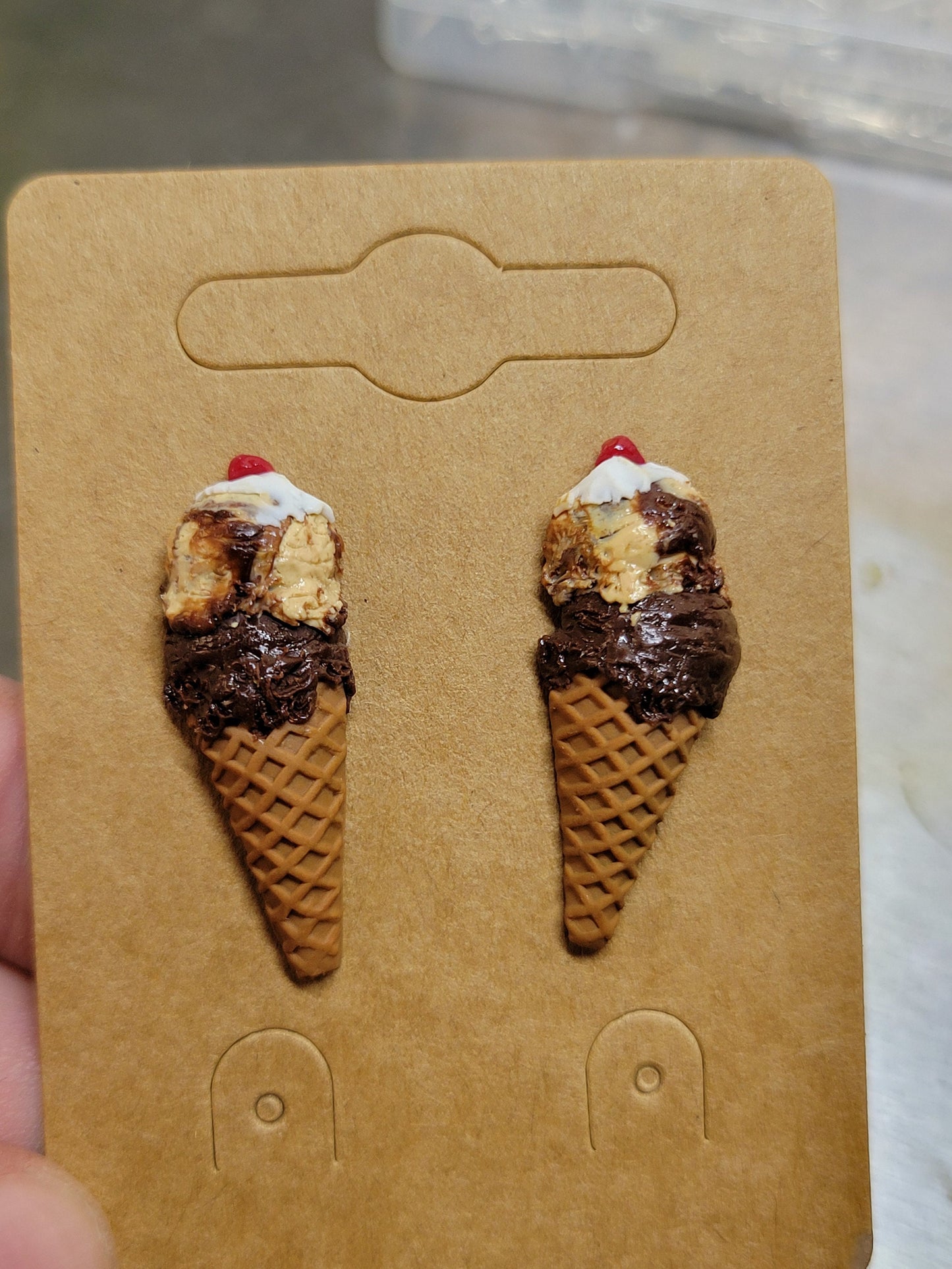 Customizable double scoop stud earrings