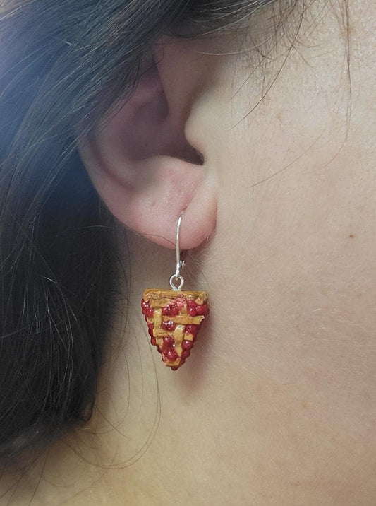 Cherry pie slice earrings OR charm