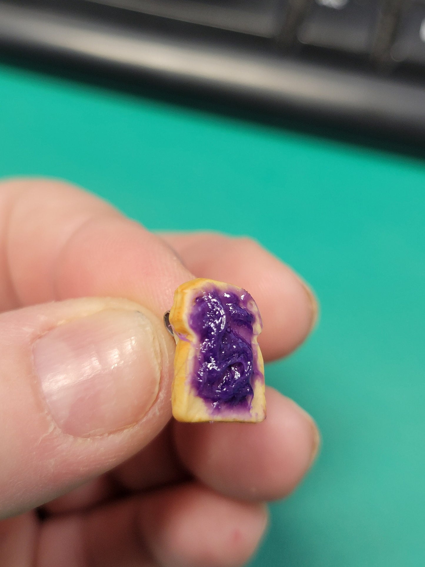 Peanut butter and jelly stud earrings - bread slices