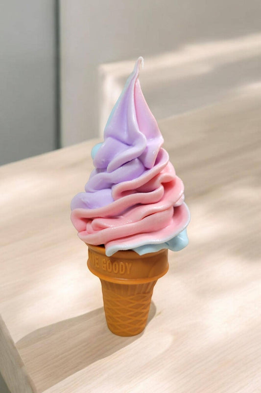 Zero calorie faux soft serve UNICORN swirl ice cream cone