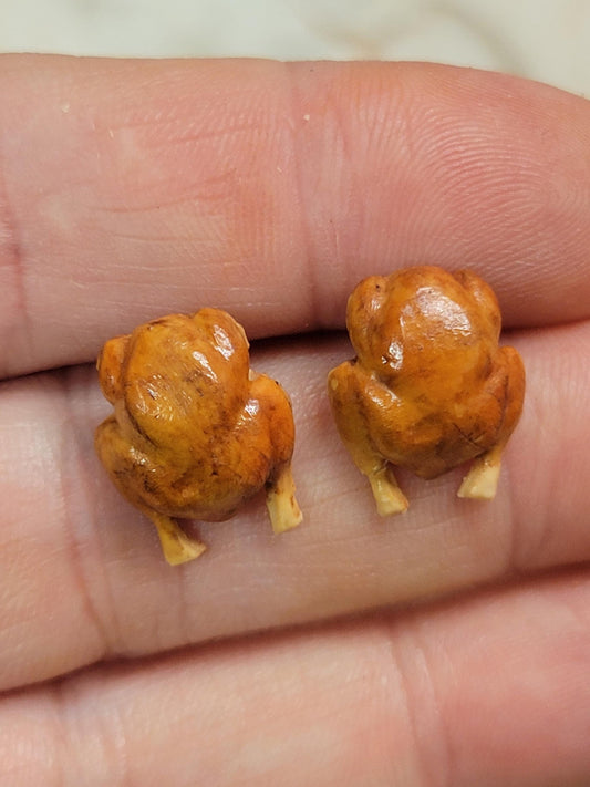 Roasted turkey  stud earrings