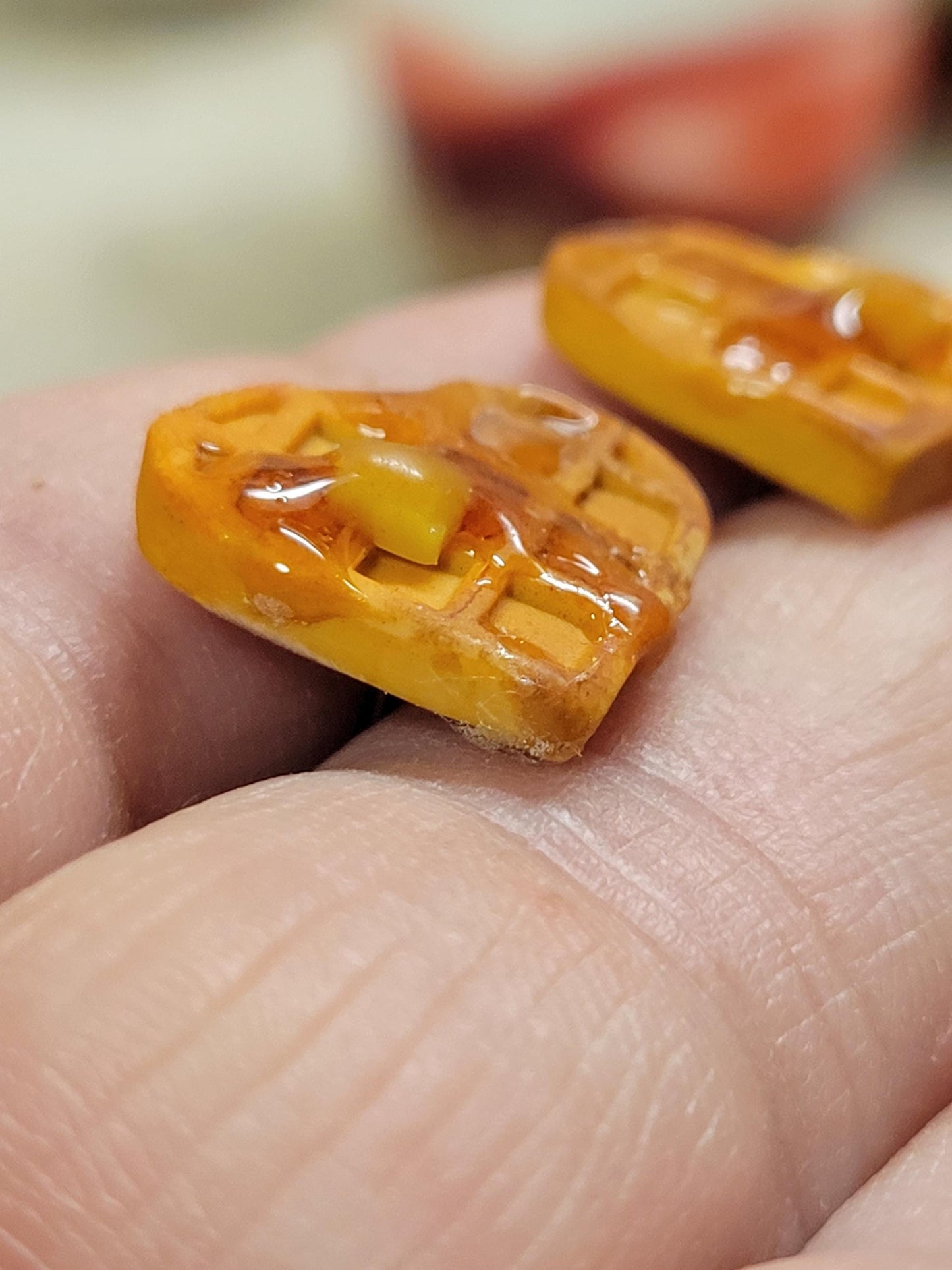 Heart shaped waffle stud earrings