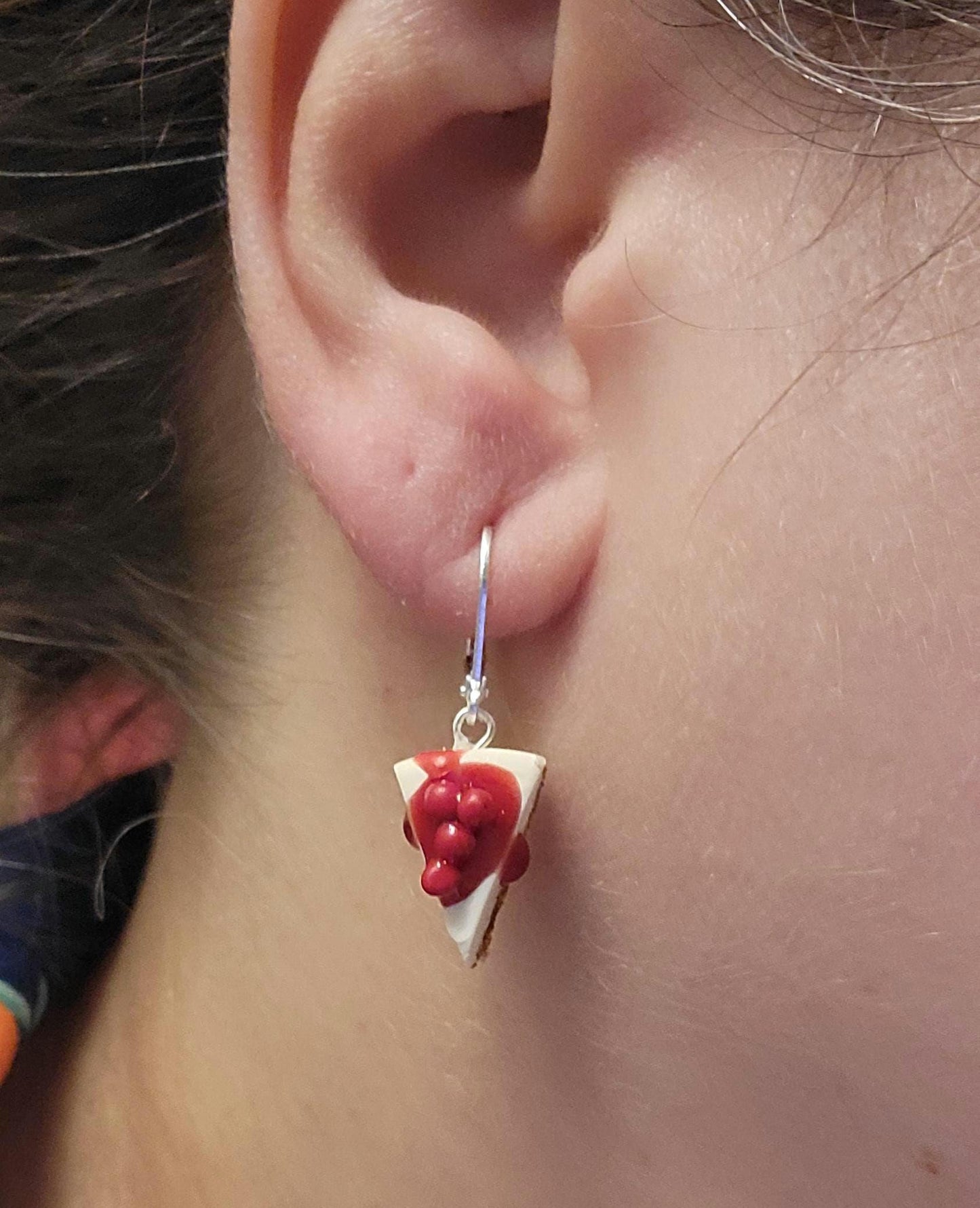 Cherry cheesecake dangle earrings