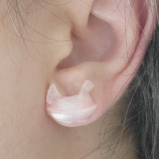 Hen on a nest stud earrings