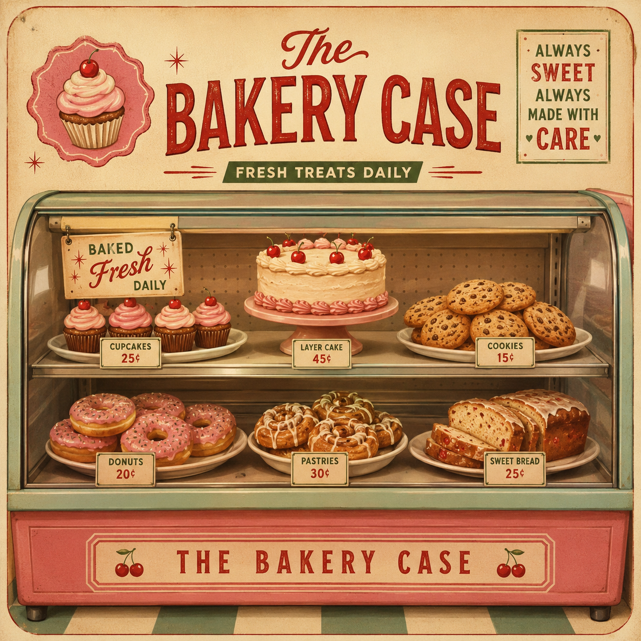The Bakery Case [cakes & pastries]