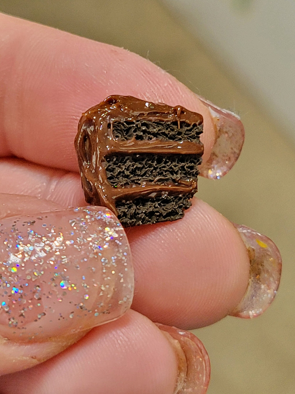 chocolate cake slice earrings or charm