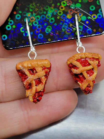 Cherry pie slice earrings OR charm