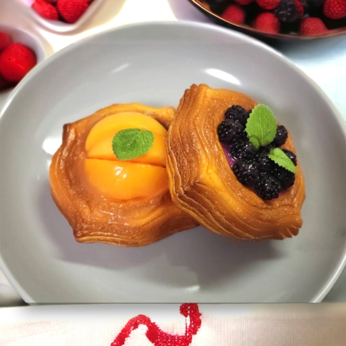 Zero calorie faux seasonal fruit pastry