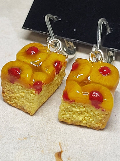 Pineapple upside down cake slice earrings or charm