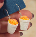3D printed Elote Street corn cup earrings