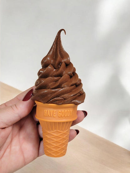 Zero calorie faux soft serve swirl ice cream cake cone