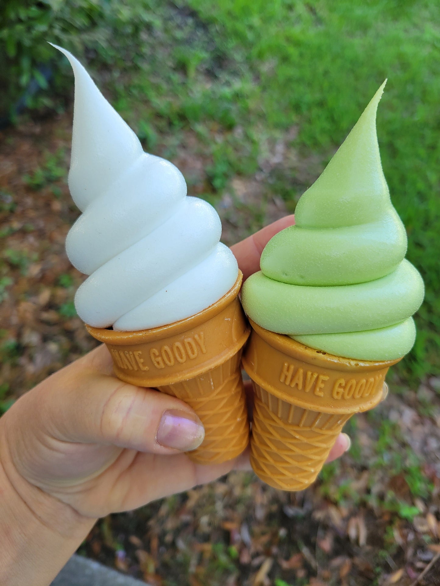 Zero calorie faux soft serve ice cream/cake cone