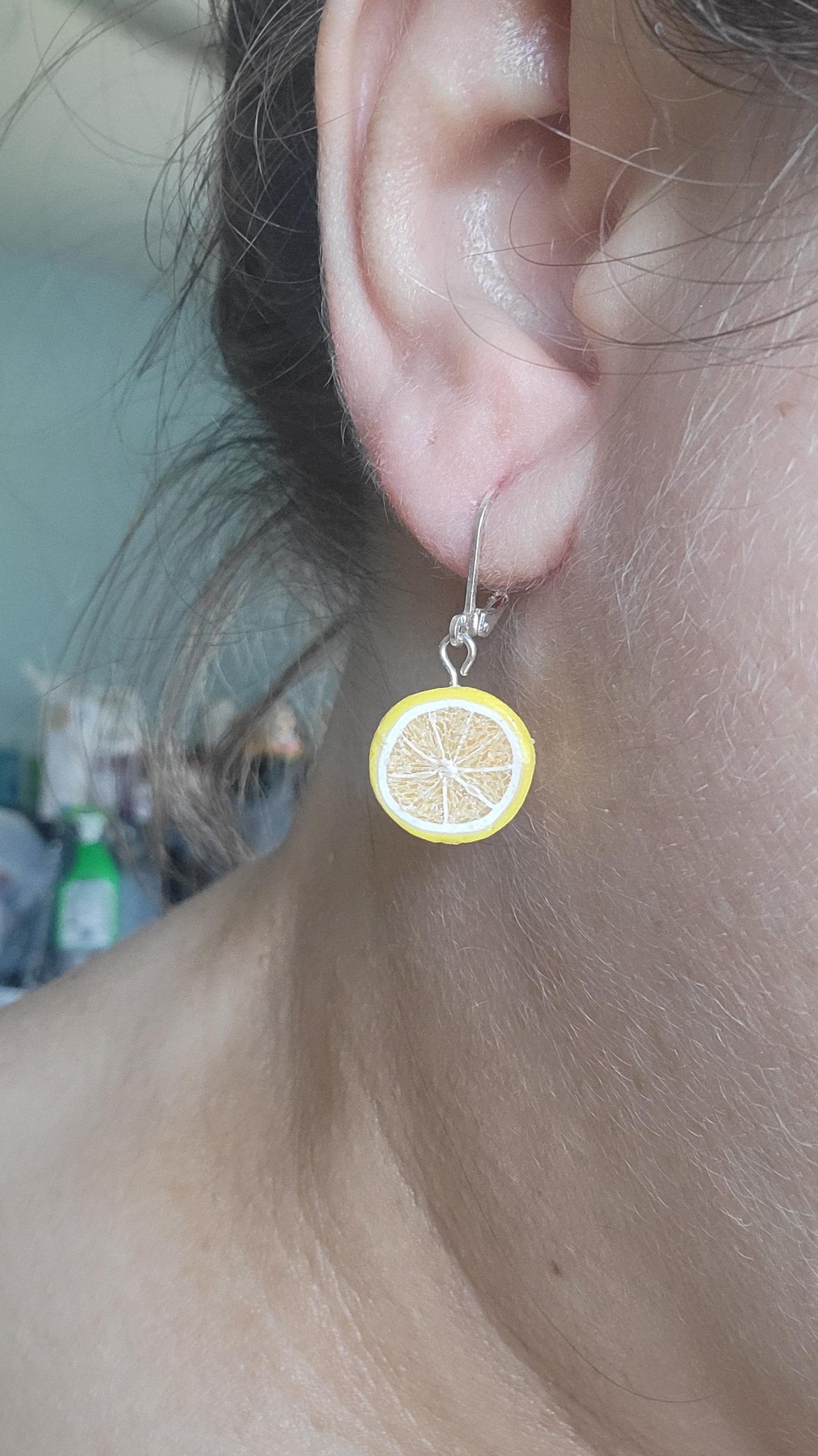 Lemon slice dangle earrings