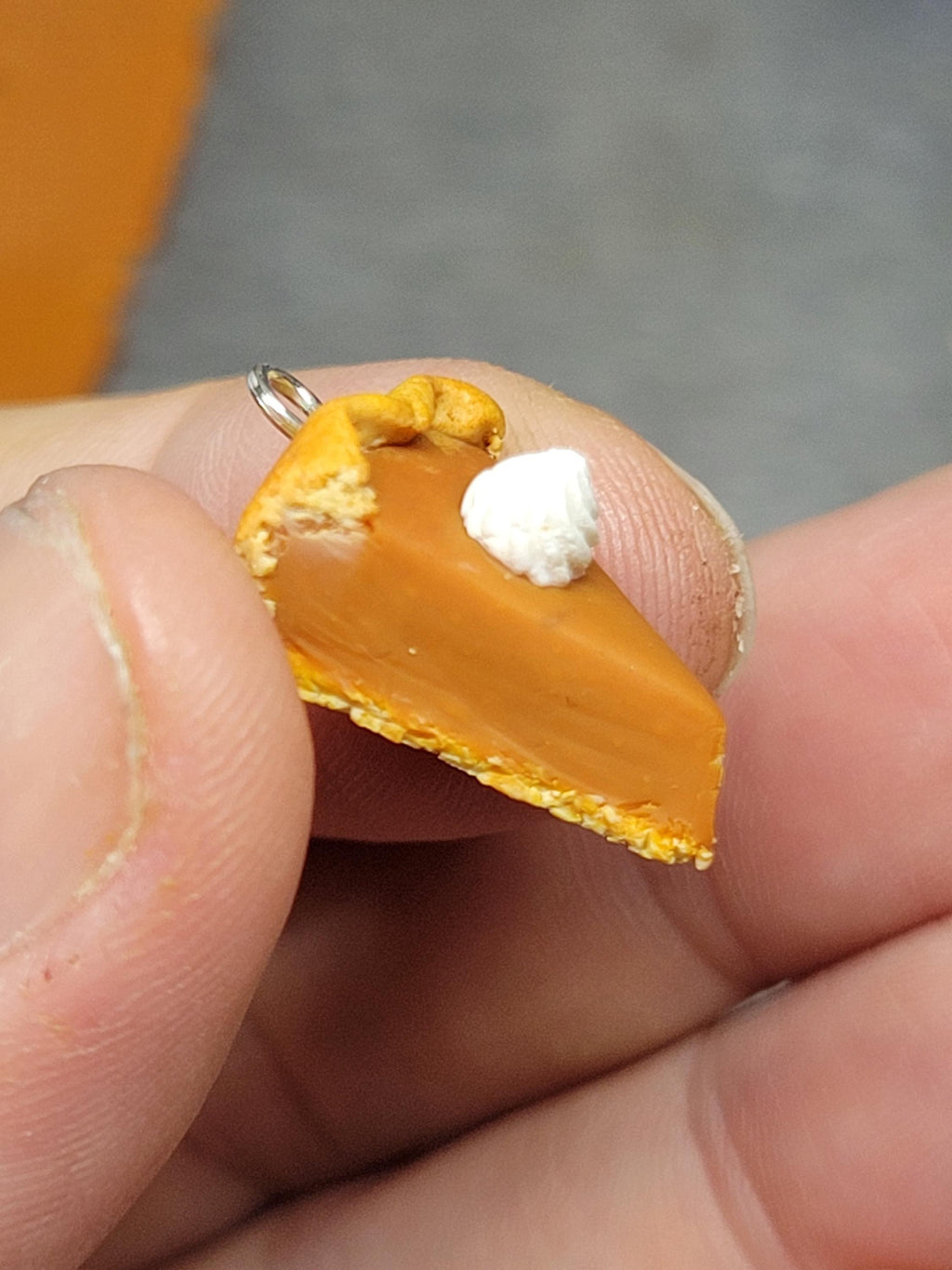 Thanksgiving Pumpkin pie slice earrings OR charm