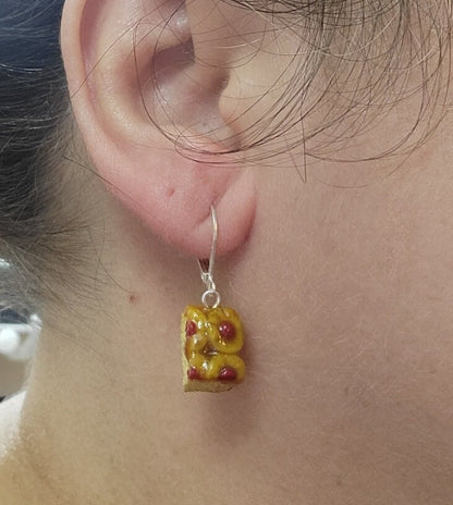 Pineapple upside down cake slice earrings or charm