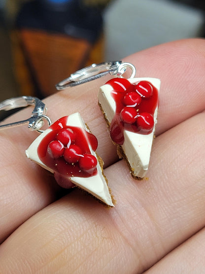 Cherry cheesecake dangle earrings