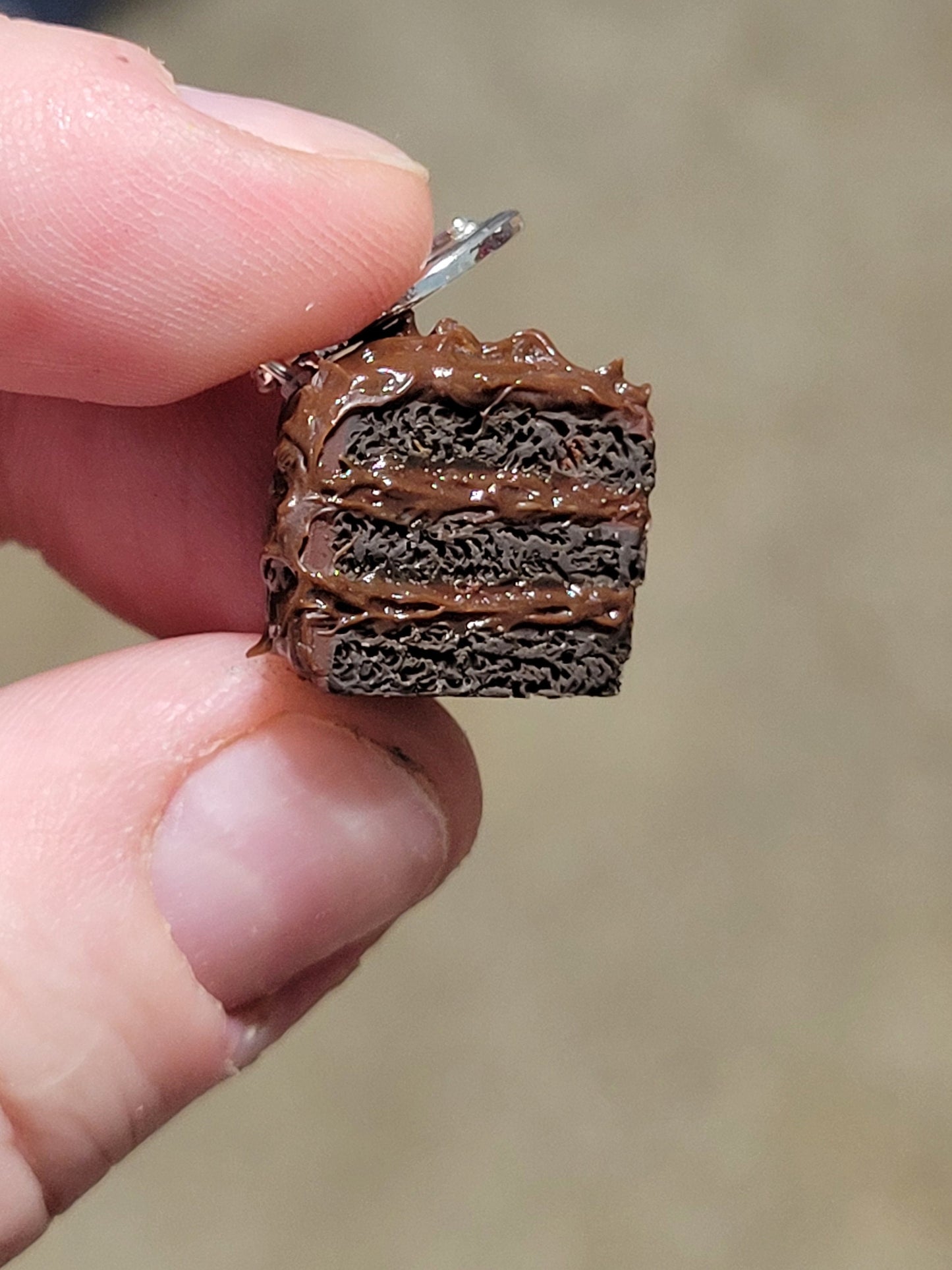 chocolate cake slice earrings or charm