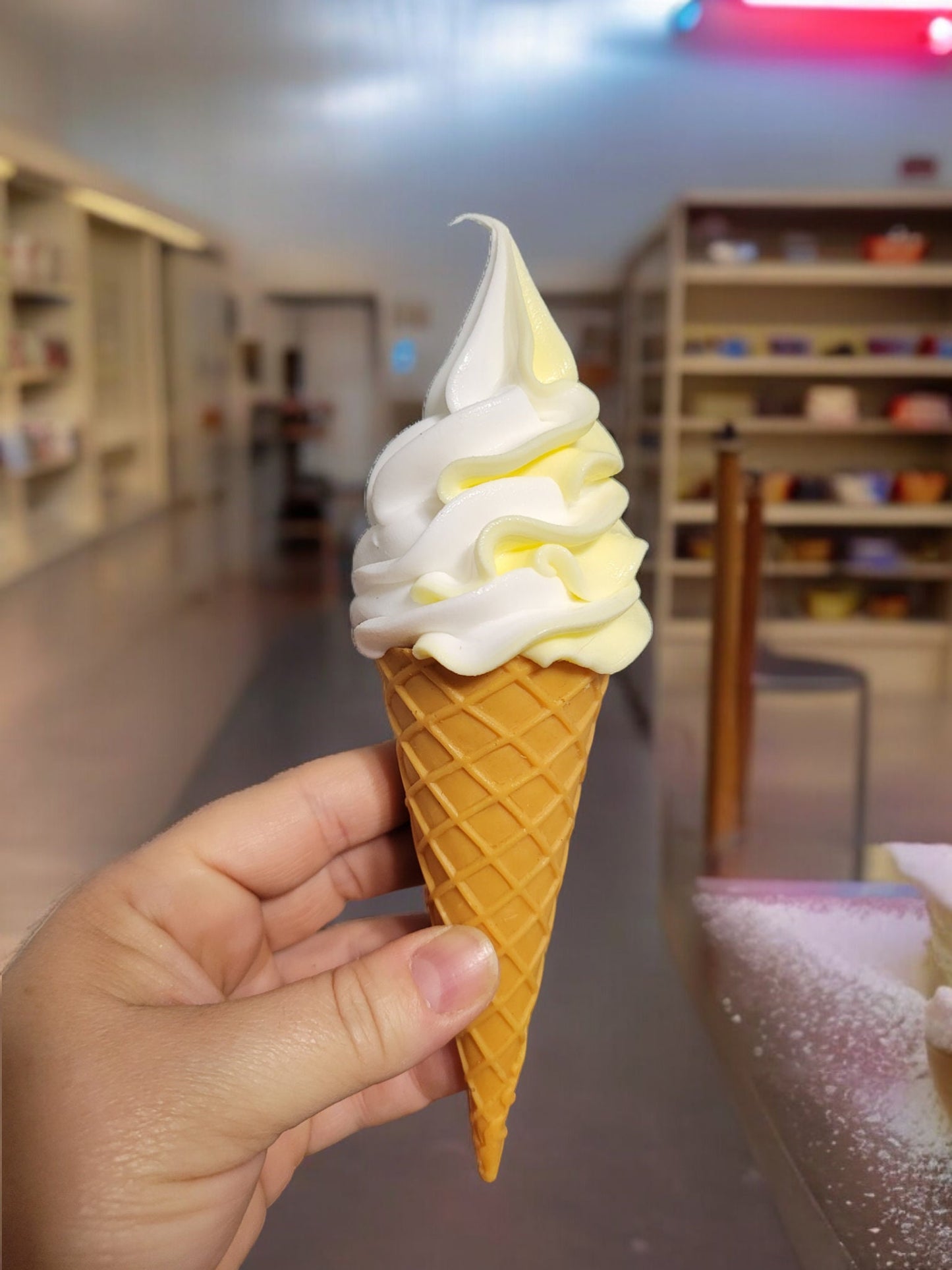 Zero calorie faux SWIRL ice cream waffle cone