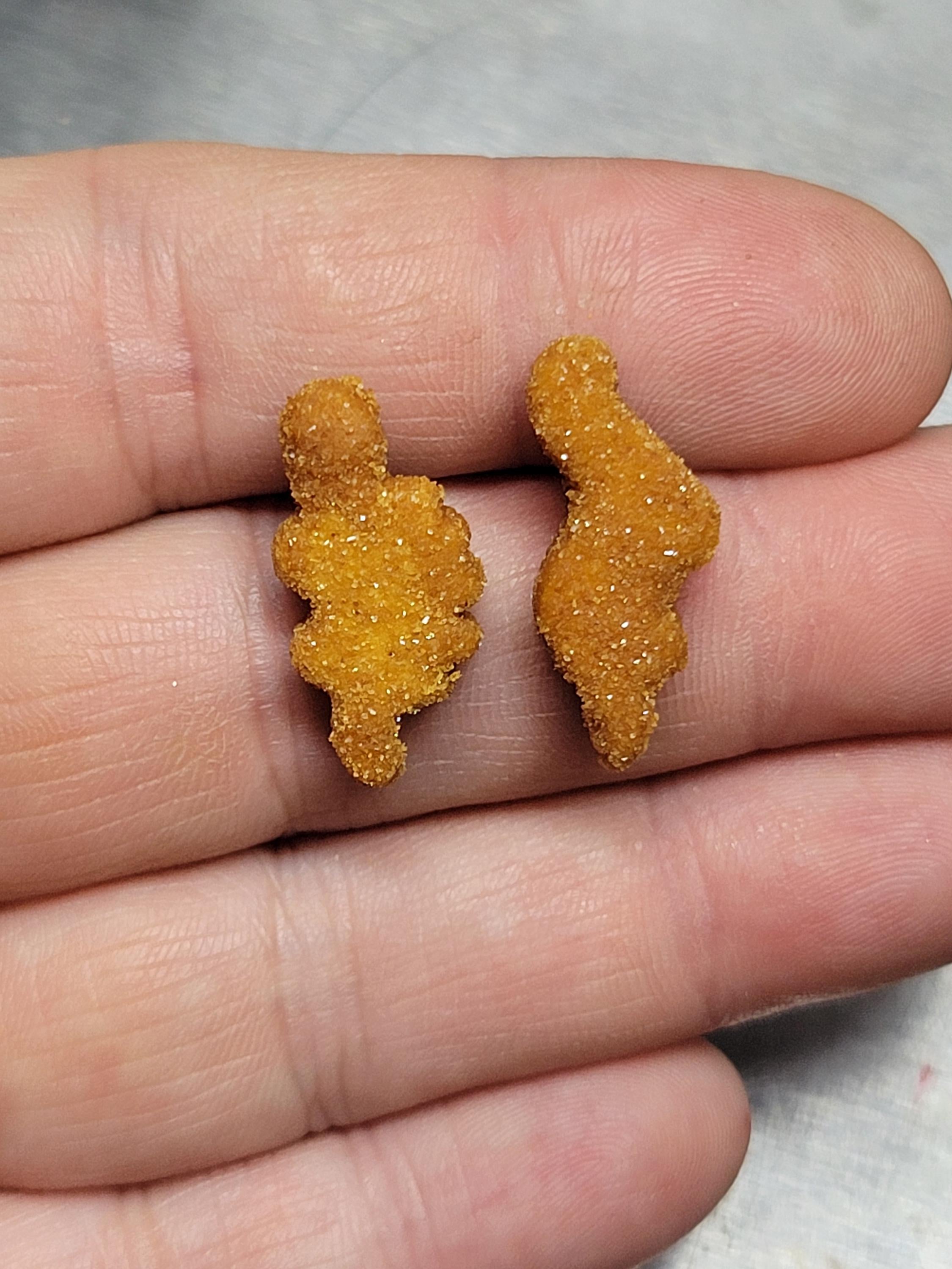 Dinosaur chicken nugget mini stud earrings