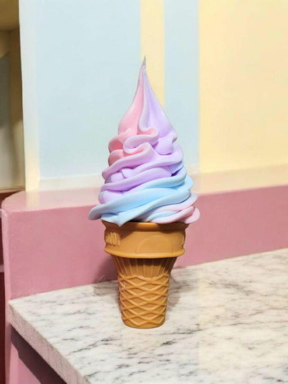 Zero calorie faux soft serve UNICORN swirl ice cream cone