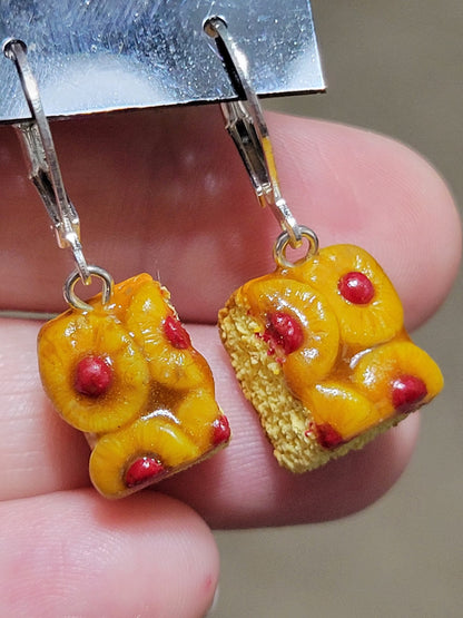 Pineapple upside down cake slice earrings or charm