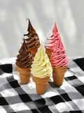 Zero calorie faux soft serve swirl ice cream cake cone