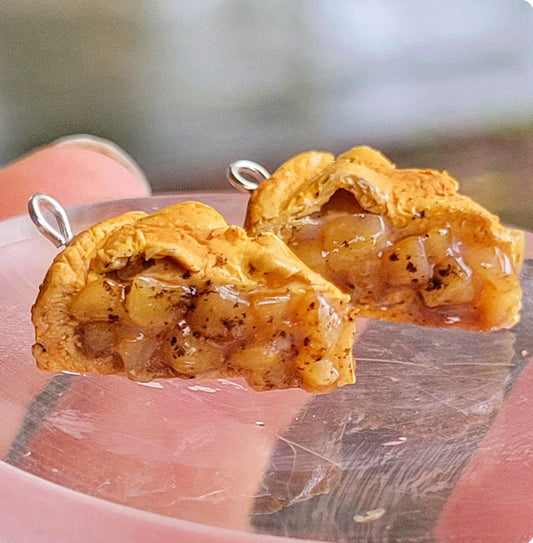 Apple pie slice earrings or charm