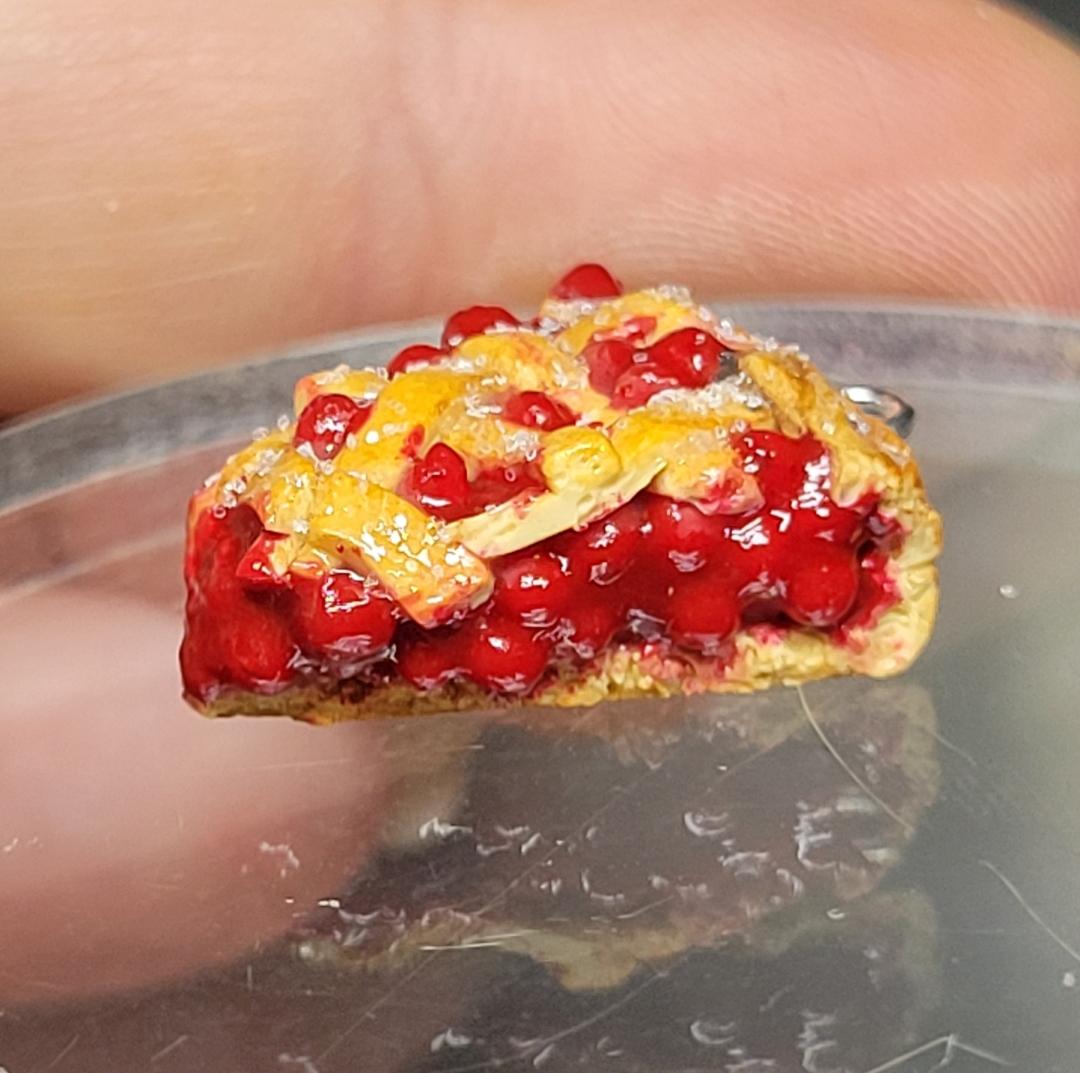 Cherry pie slice earrings OR charm