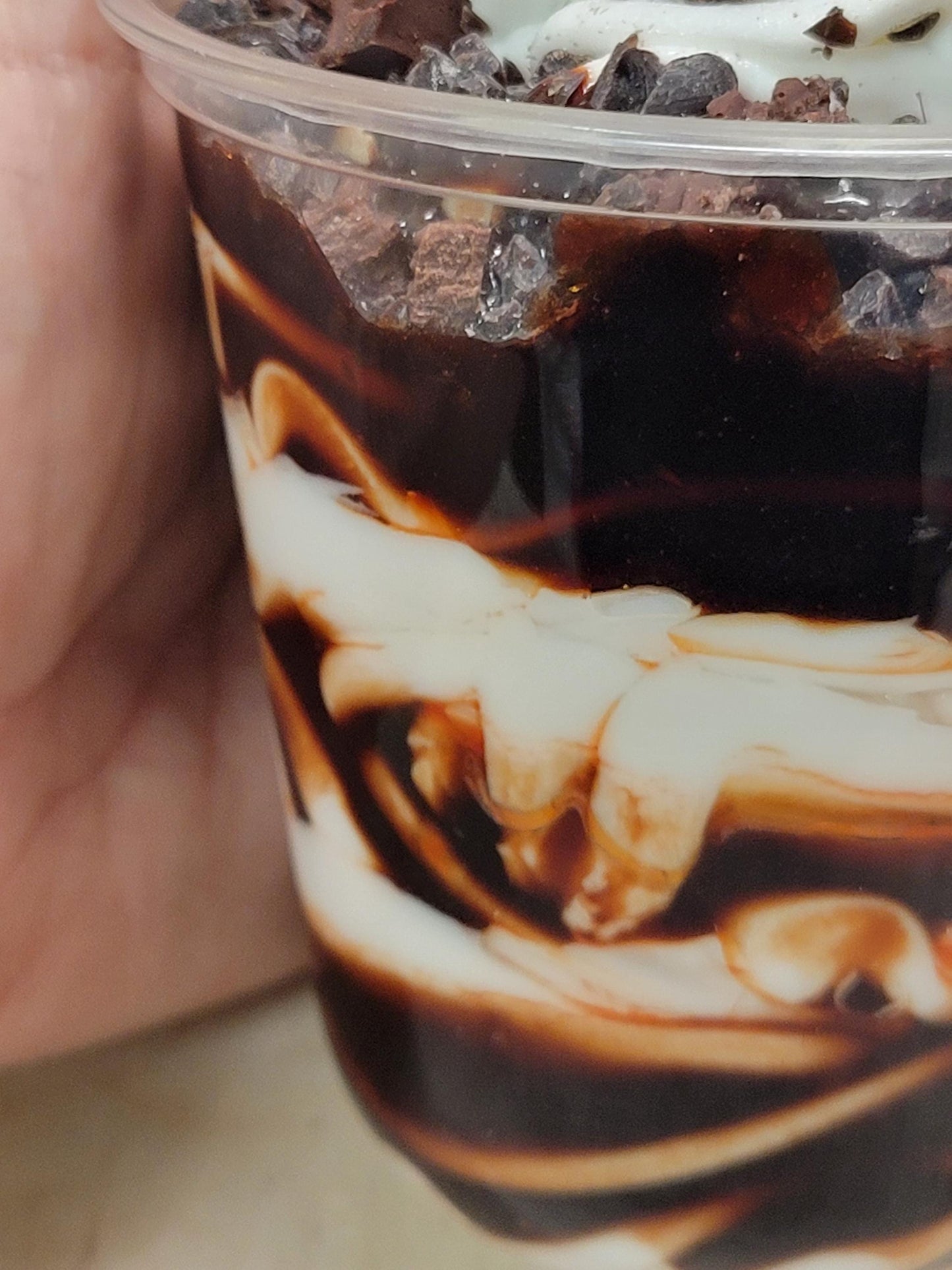 Zero calorie faux hot fudge sundae