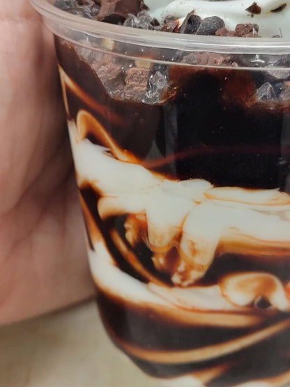Zero calorie faux hot fudge sundae