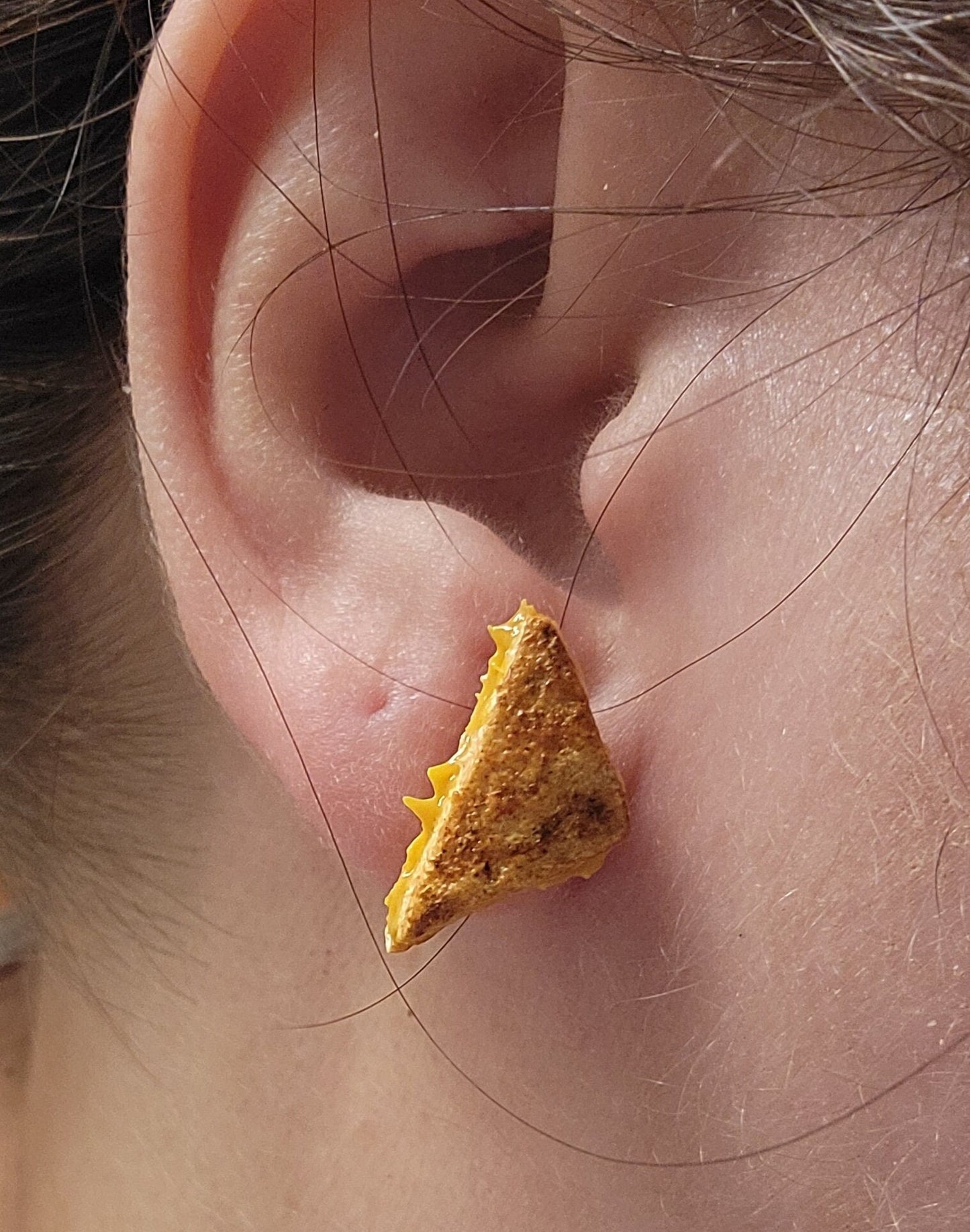 Buttery grilled cheese stud earrings