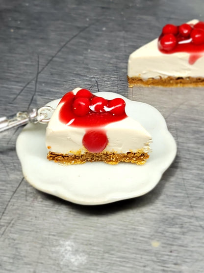 Cherry cheesecake dangle earrings