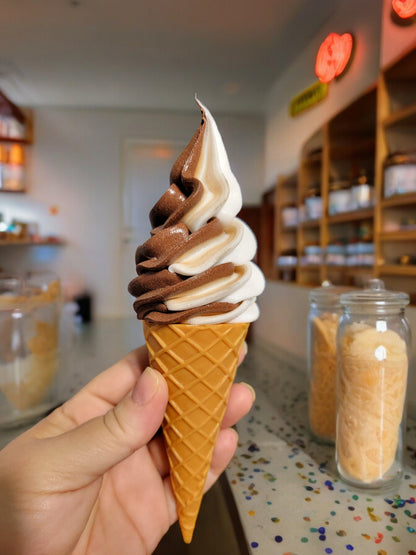 Zero calorie faux SWIRL ice cream waffle cone