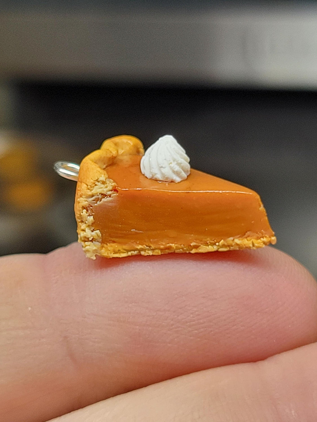 Thanksgiving Pumpkin pie slice earrings OR charm