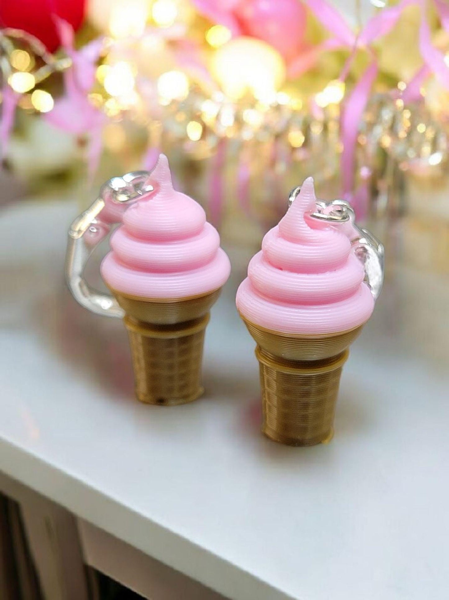 Swirl ice cream cone dangle earrings