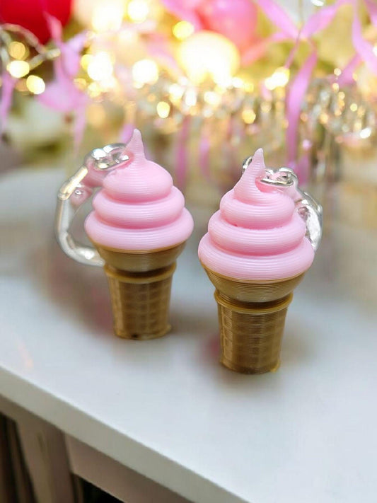 Swirl ice cream cone dangle earrings