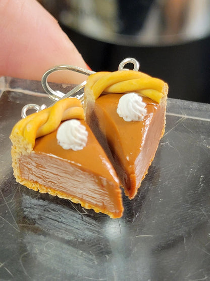 Pumpkin pie slice earrings OR charm