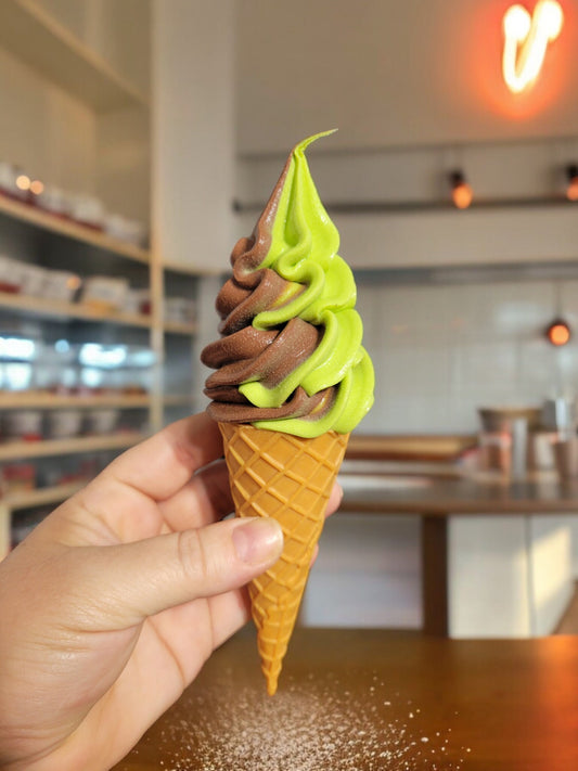 Zero calorie faux SWIRL ice cream waffle cone