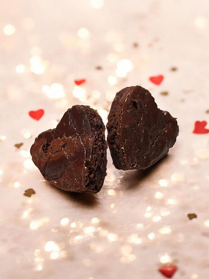 Heart brownie bite stud earrings