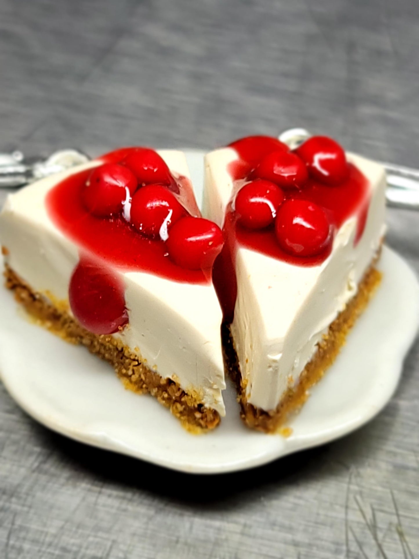Cherry cheesecake dangle earrings