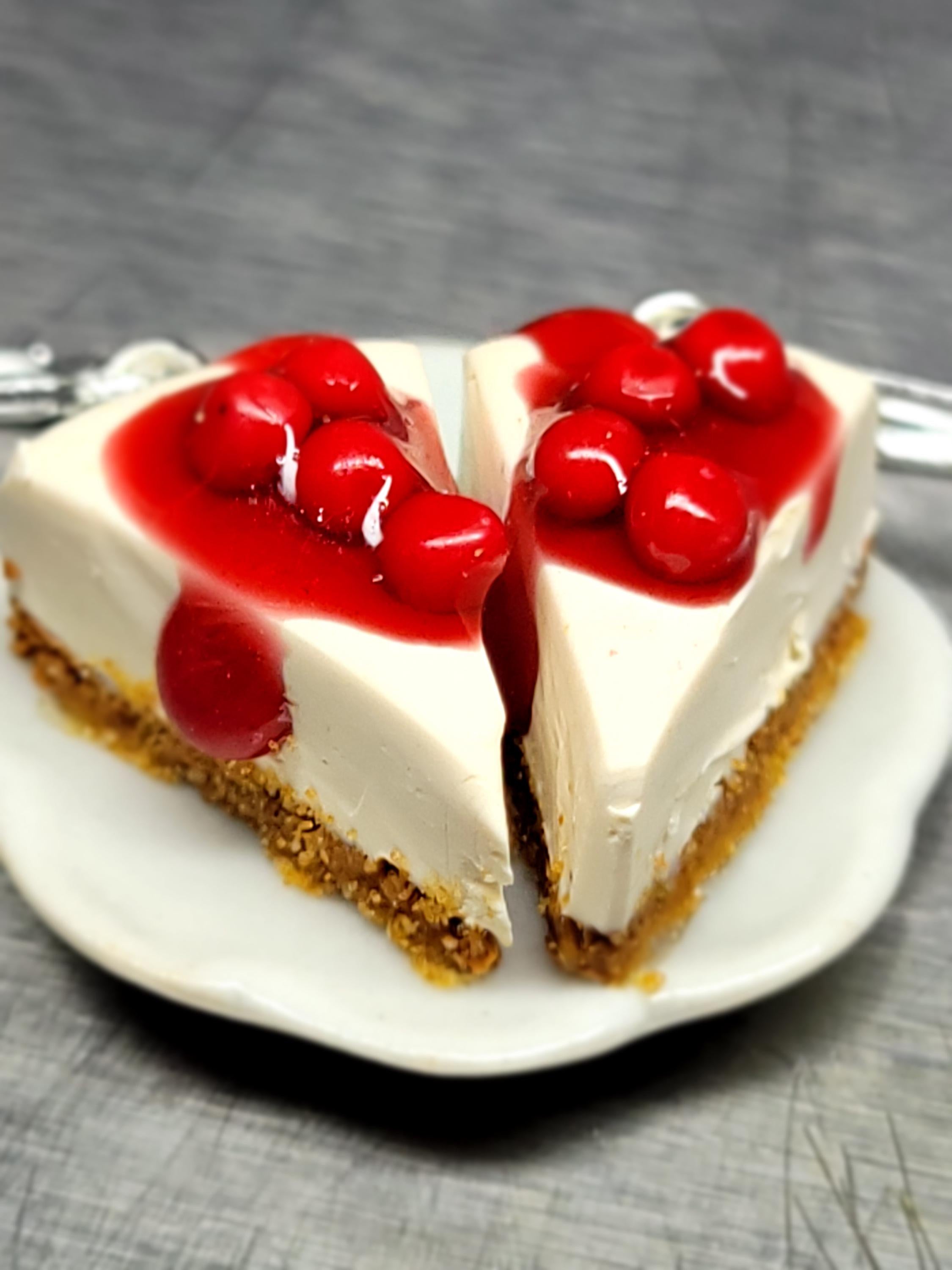Cherry cheesecake dangle earrings