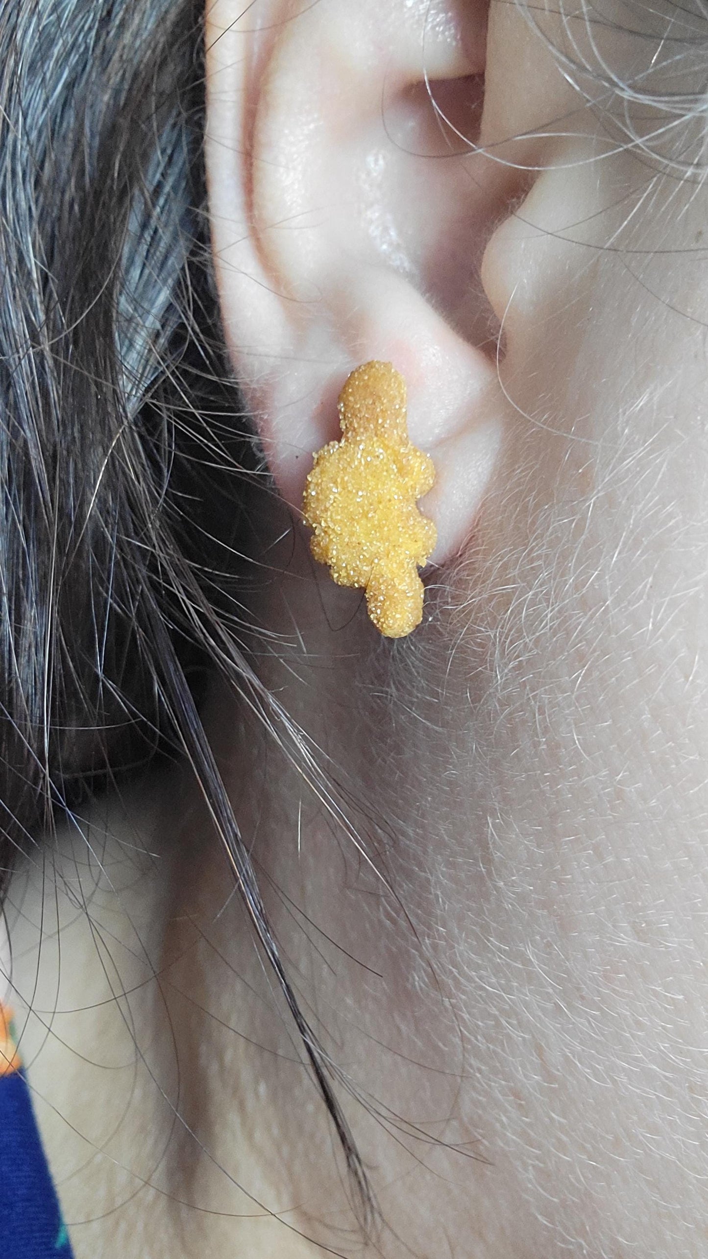 Dinosaur chicken nugget mini stud earrings