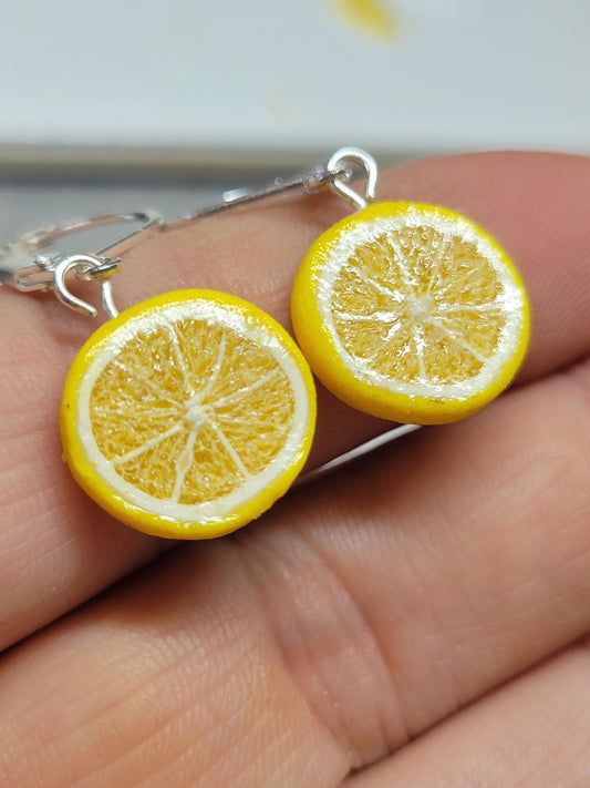 Lemon slice dangle earrings