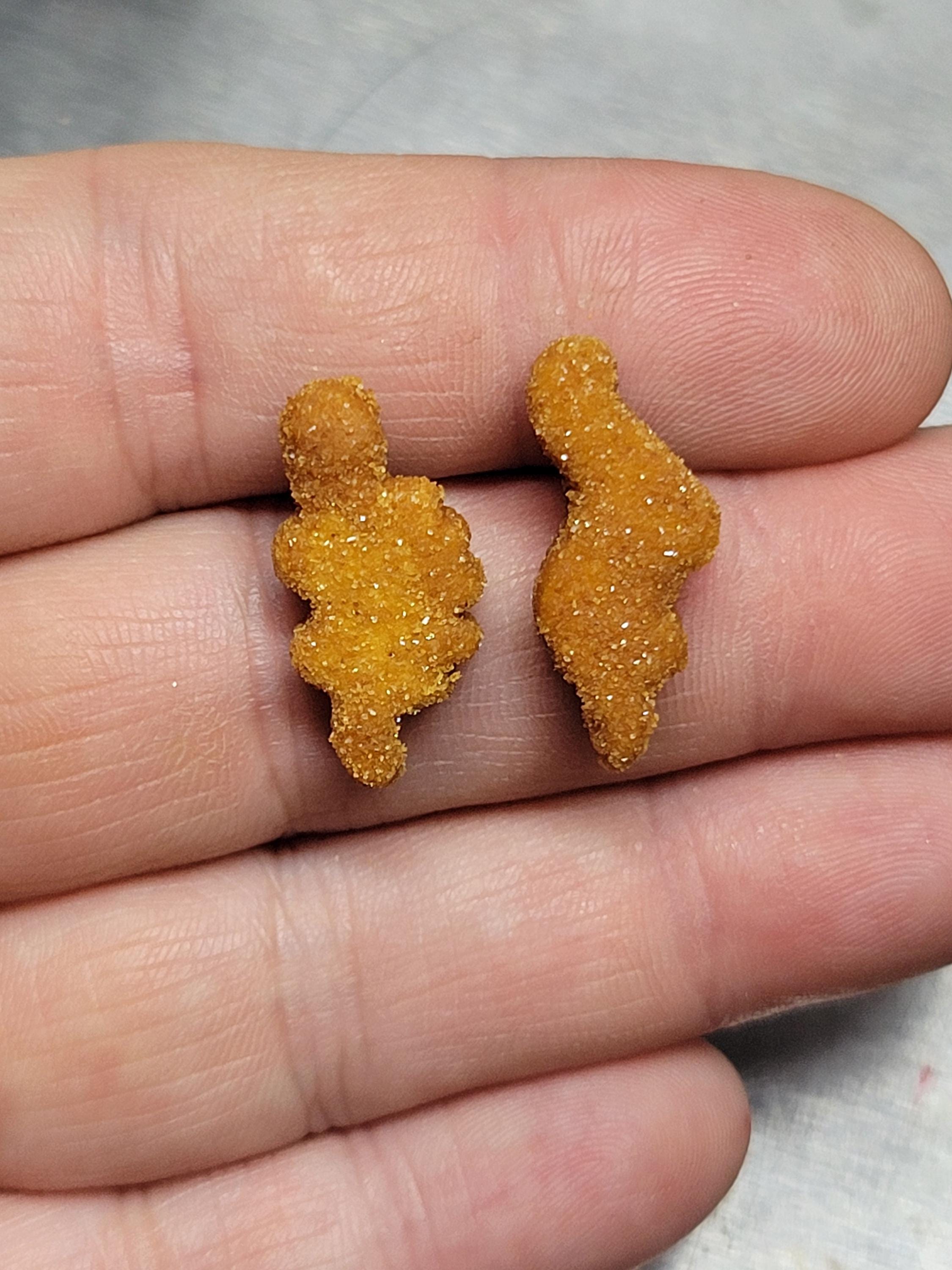 Dinosaur chicken nugget mini stud earrings